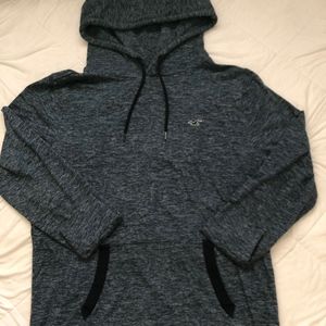 Hollister Blue/Gray Cotton Hoodie Mens XL